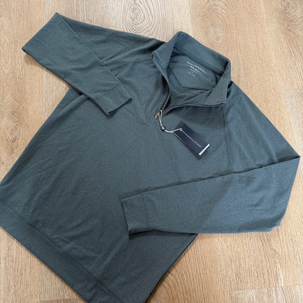Holderness & Bourne Westland Pullover Mens S Ivy Gray Golf 1/4 Zip Performance